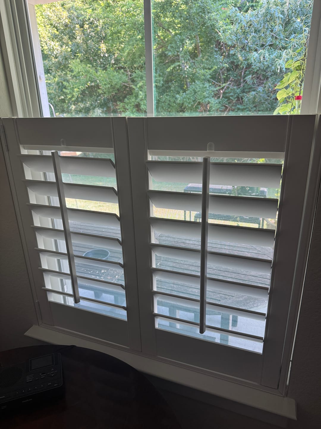 Customer photo review of Painted Wood Plantation Shutter