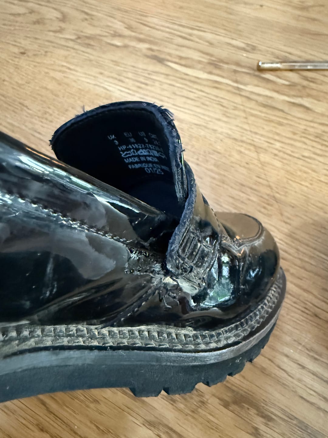 Customer photo review of Patent Black Grazia Loafer Senior School Shoes