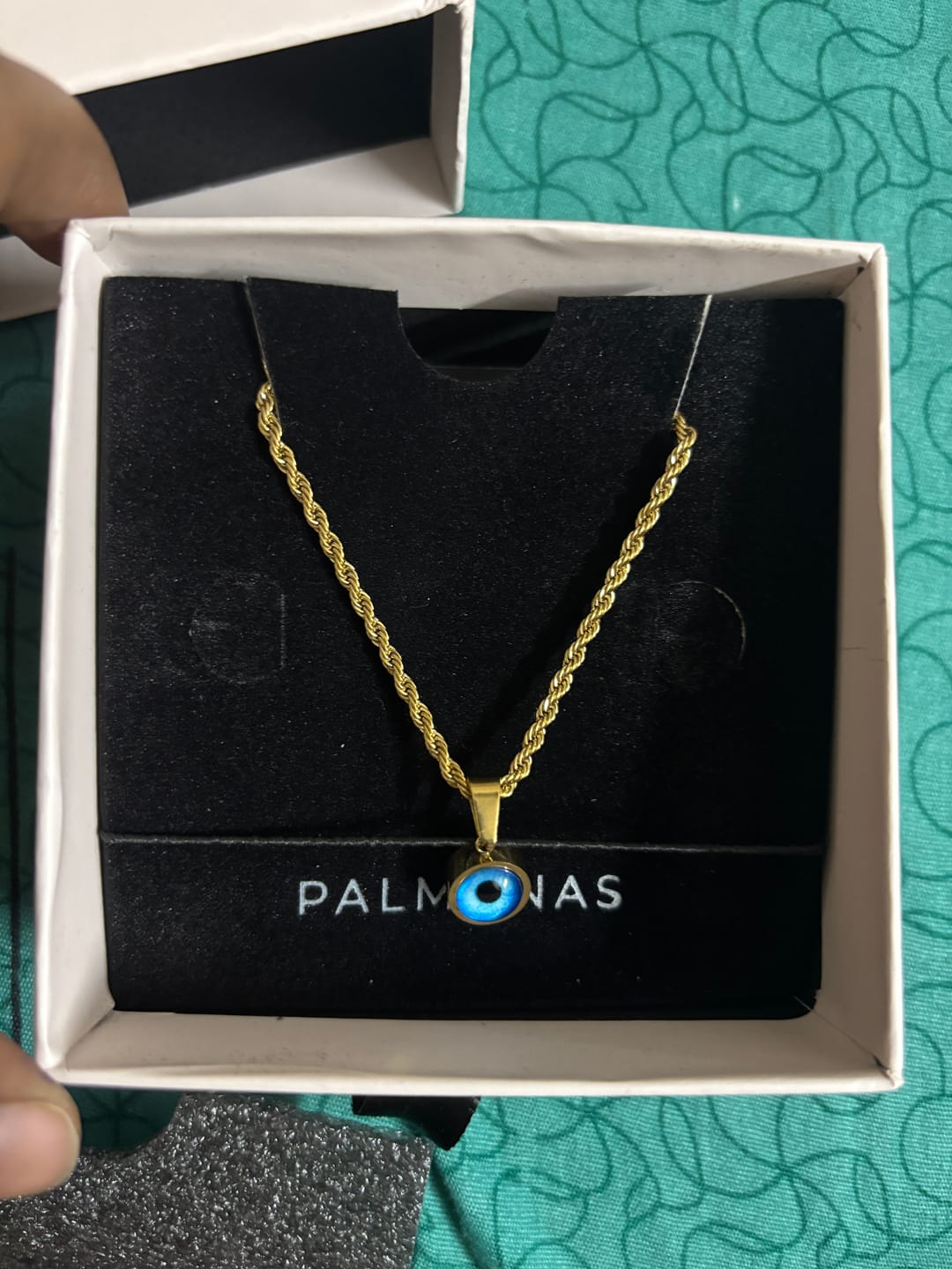 Customer photo review of Evil-Eye Spiral Necklace