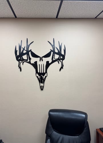 Customer photo review of Deer Punisher - Metal Wall Art