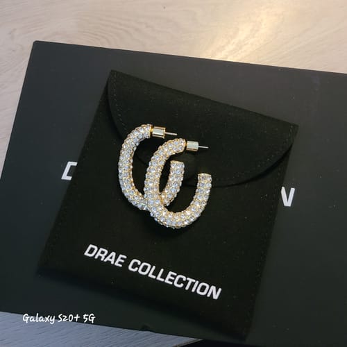 Customer photo review of Capri Pavé Bold Hoops