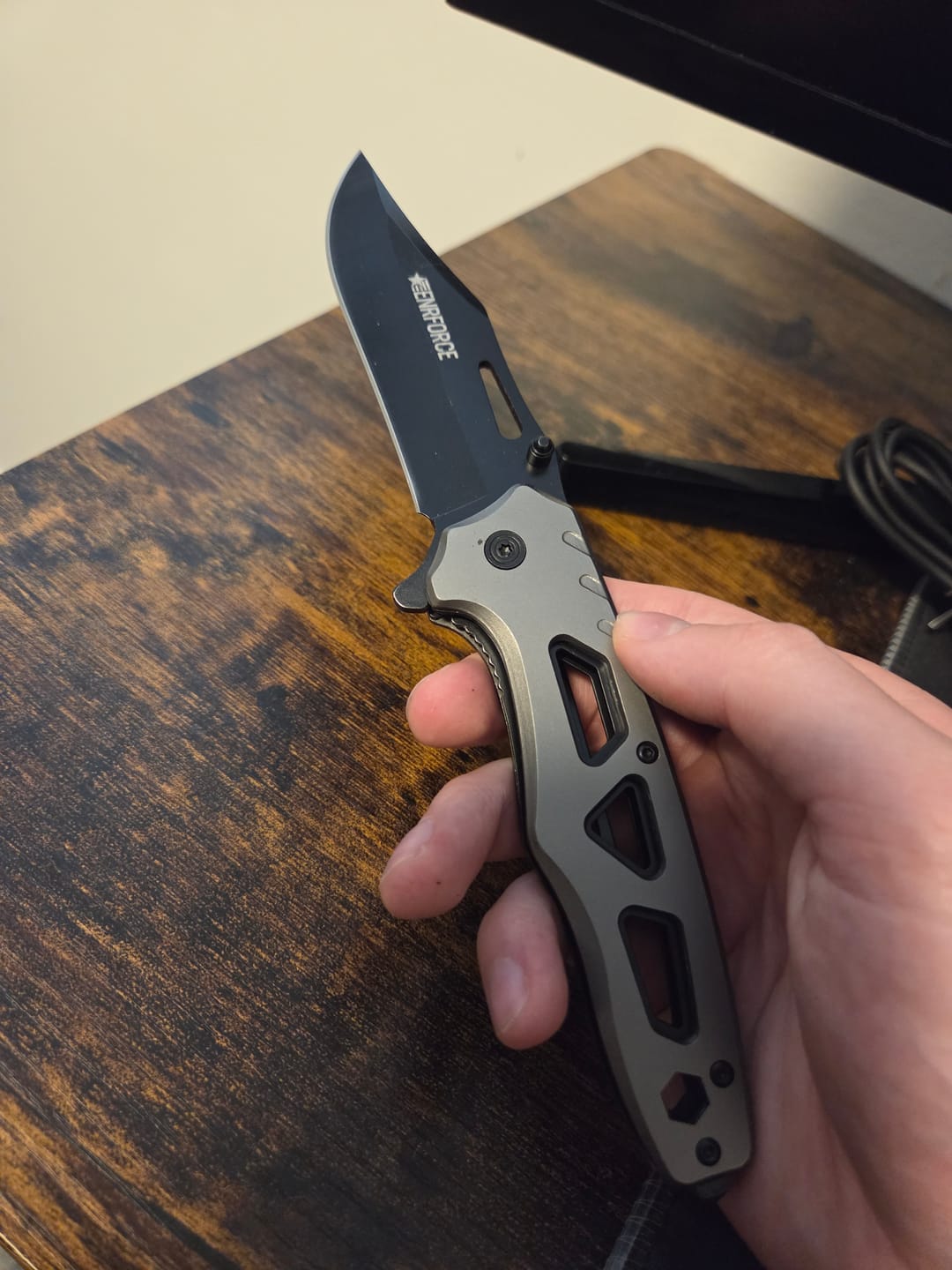 Customer photo review of Grey Folding Tactical Knife