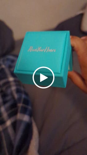 Customer video review of Three Stone Halo Oval Cut Moissanite And Baguette Pave Engagement Ring