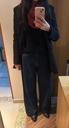 Aline D. review of Calça Jeans Wide Leg Buriti Azul Escuro image 1 out of 1