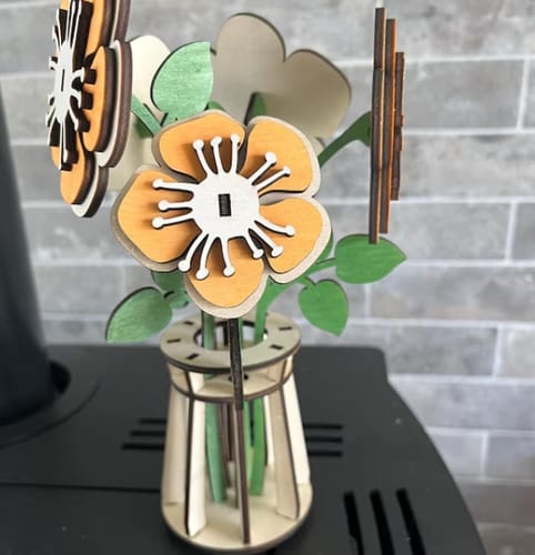 Customer photo review of Bluebells flowers vase table decor laser cut svg file