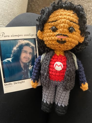 Customer photo review of Dolly® Personalized Crochet Doll with Photo Card
