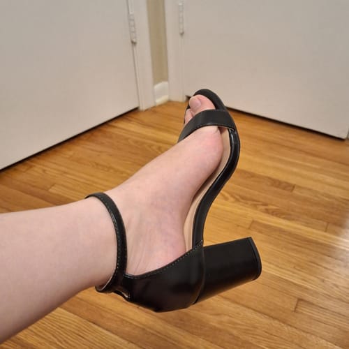 Customer photo review of Small Size Block Heel Ankle Strap Sandals SS352