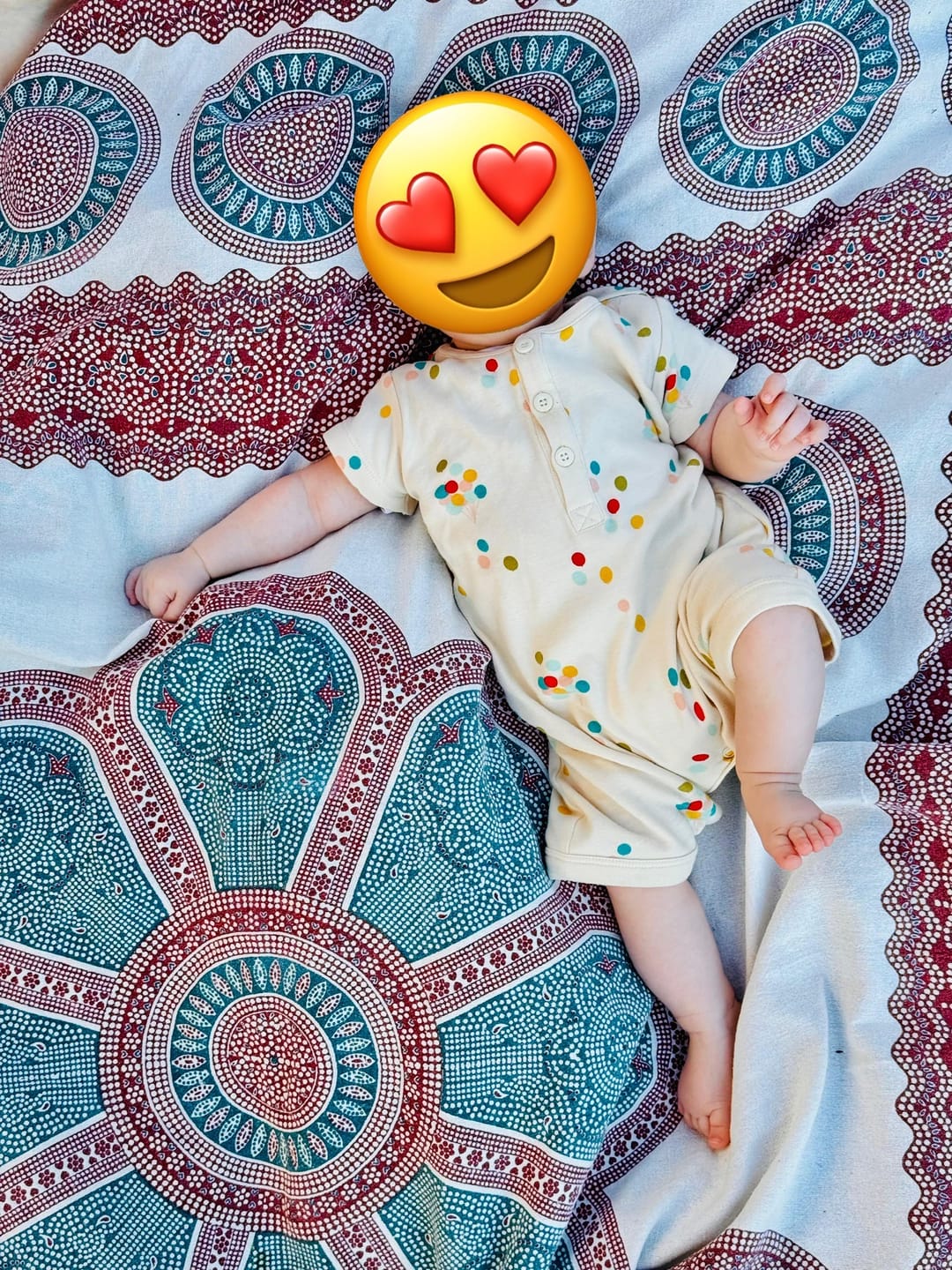 Customer photo review of Rainbow Balloons Organic Summer Romper