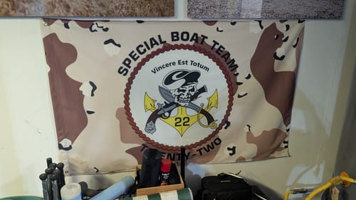 Customer photo review of Special Boat Team 22 (SBT-22) SWCC Chocolate-Chip Camo Flag