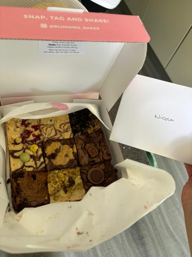 Customer photo review of Birthday Brownie & Blondie Mixed Box