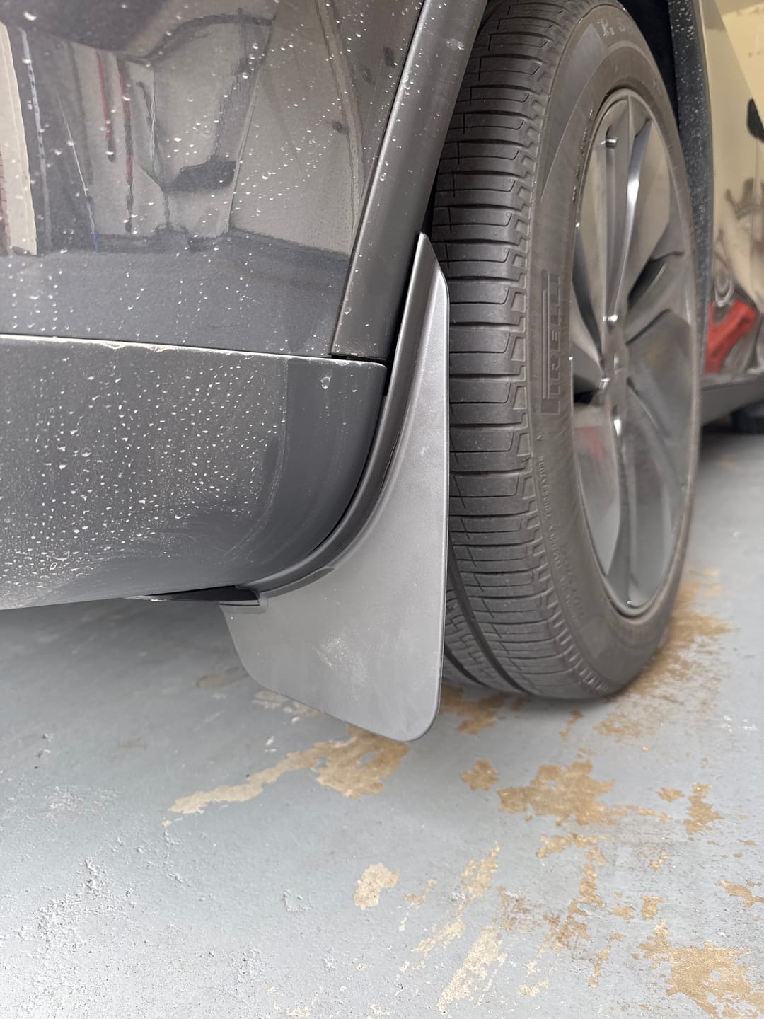 Customer photo review of Mud Flaps Splash Guards for Model Y All Year