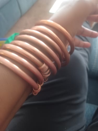 Customer photo review of Copper All Up on Me Bangle