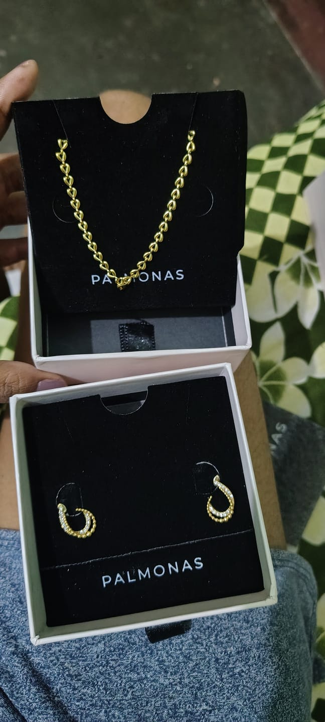 Customer photo review of Almond Stones Stud Earrings