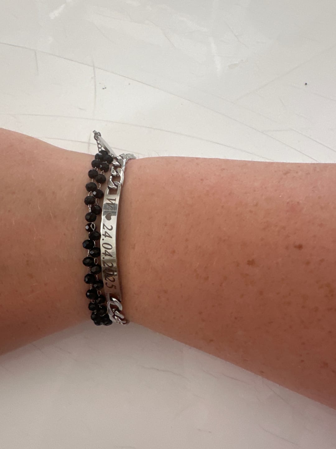 Customer photo review of Bracciali per Coppia Personalizzati con Incisione ✦ Unione Eterna