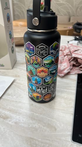 Customer photo review of Let's Wander™ World Explorer Water Bottle + Stickers