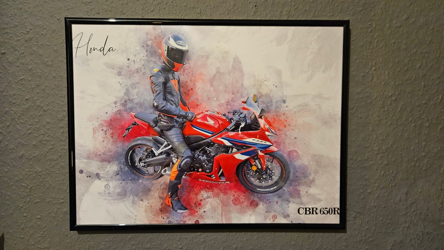 Customer photo review of Dein Motorroad als Aquarell Poster | Geschenk für Motorradfahrer