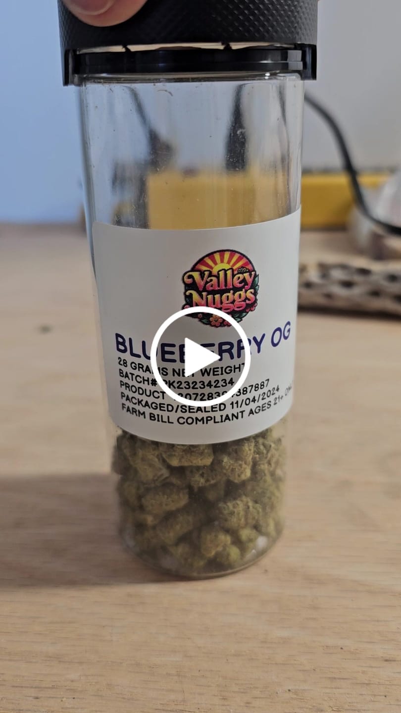 Customer video review of BLUEBERRY OG THCa Flower Exotic Smalls INDICA 14g 28g 112g THC