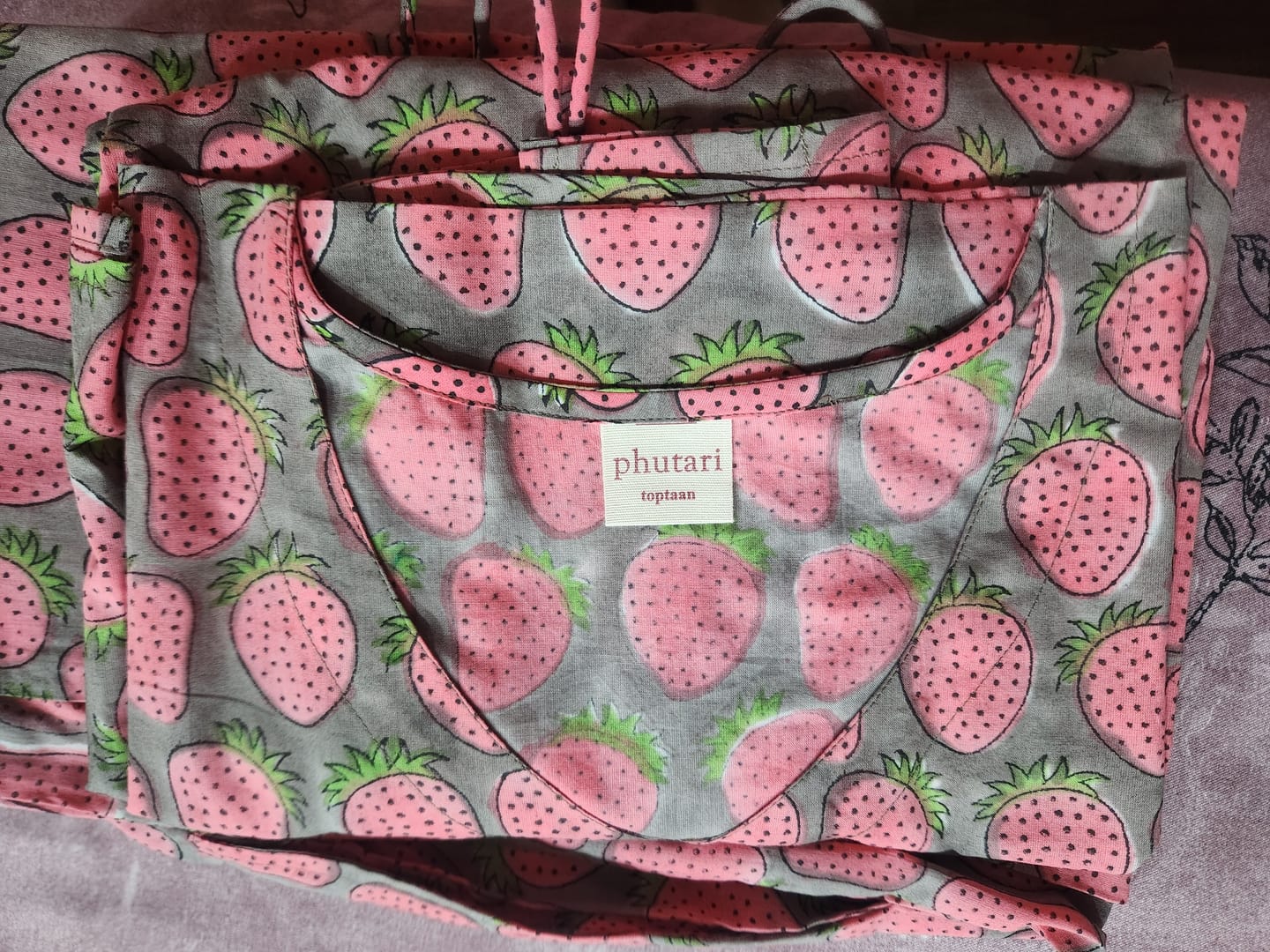 Customer photo review of Strawberry Chill Jams Cotton Co-ord Set