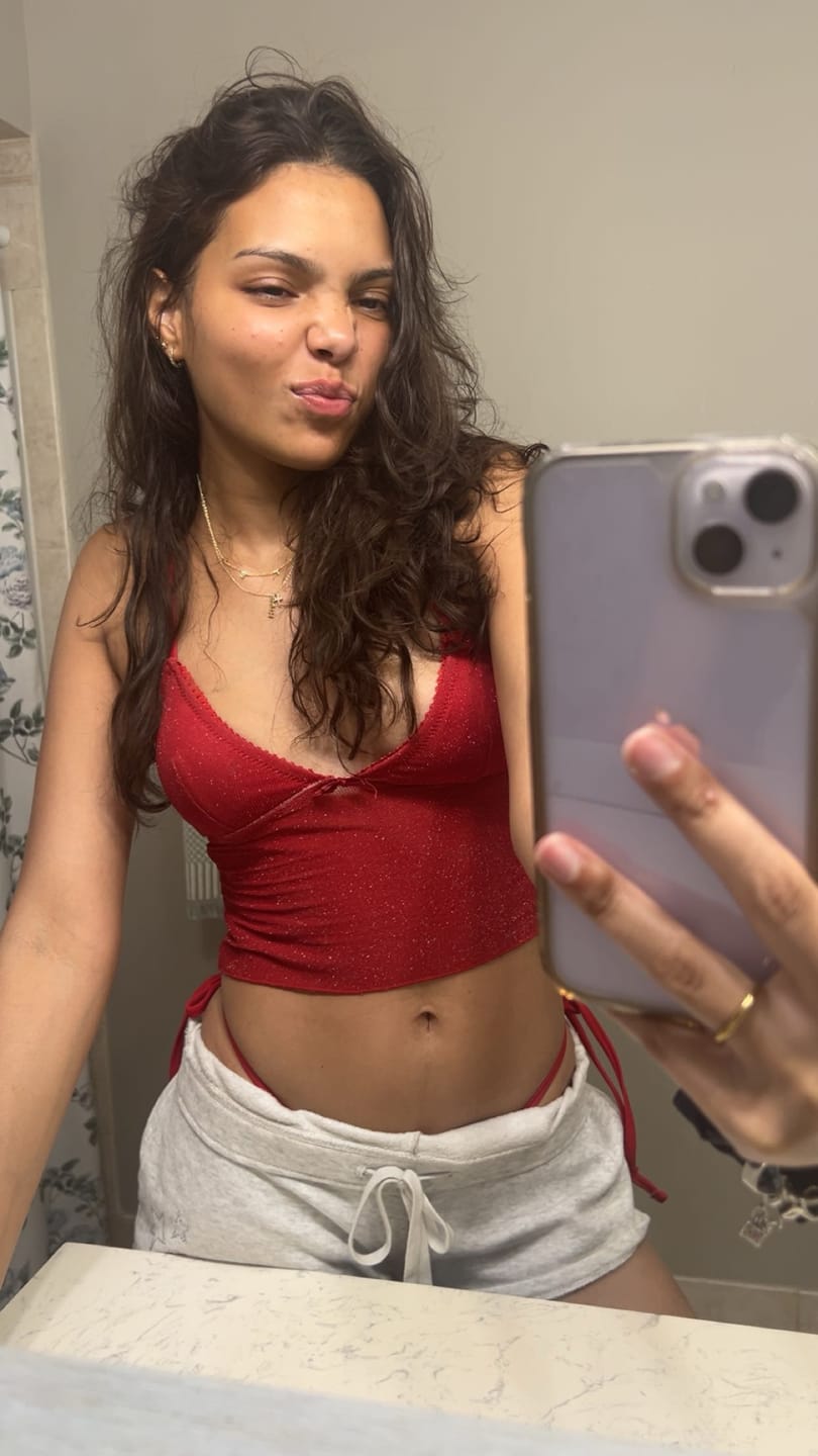 Customer photo review of Seamolly Lurex Glitter Sparkly Lace Trim Bowknot Decor Tie Side Tankini Set