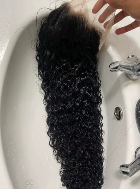 Customer photo review of MORE FACE Deep Wave Curly Human Hair Wigs 13x4 13x6 Transparent Lace Front Human Hair Wigs