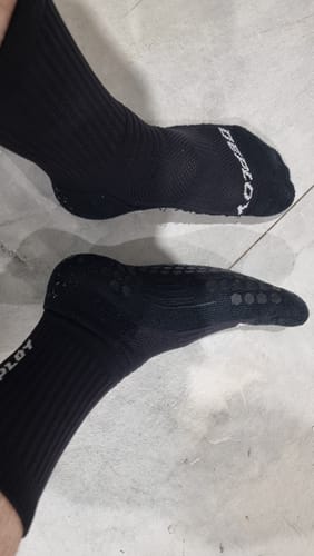 Customer photo review of Deploy Pro Football Grip Socks - Black