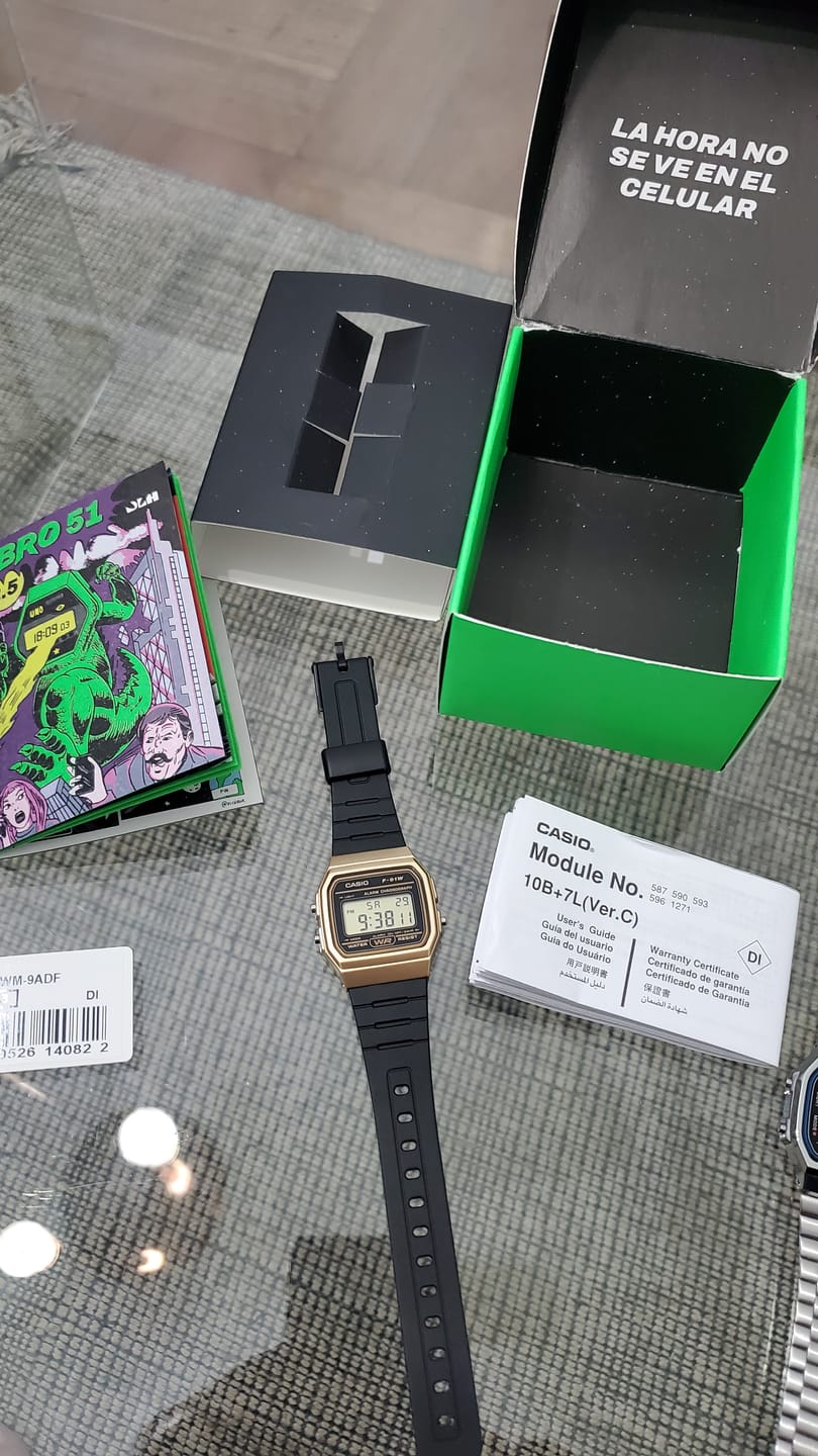 Customer photo review of Reloj Casio Vintage F-91WM-9ADF Dorado/Negro