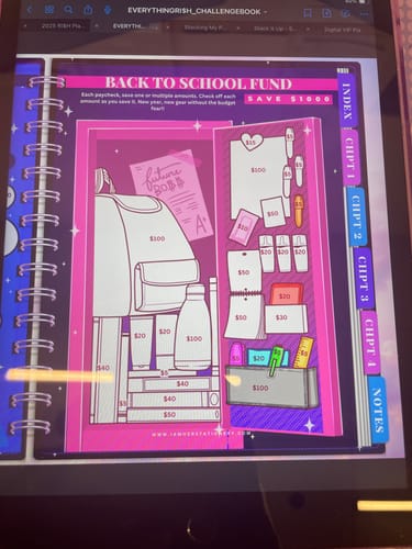 Customer photo review of Digital | Everything Ri$h Sinking Funds Challenge Book