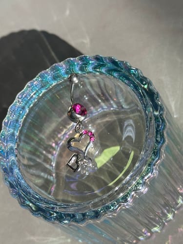 Customer photo review of Kindred Spirits Heart Belly Ring