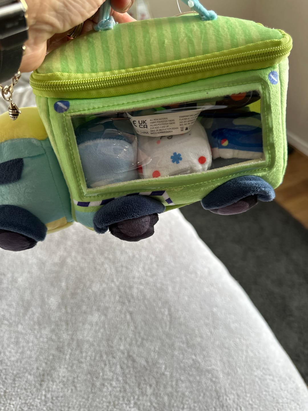 Customer photo review of Personalized Baby's First Car Sensory Toy Plush Playset