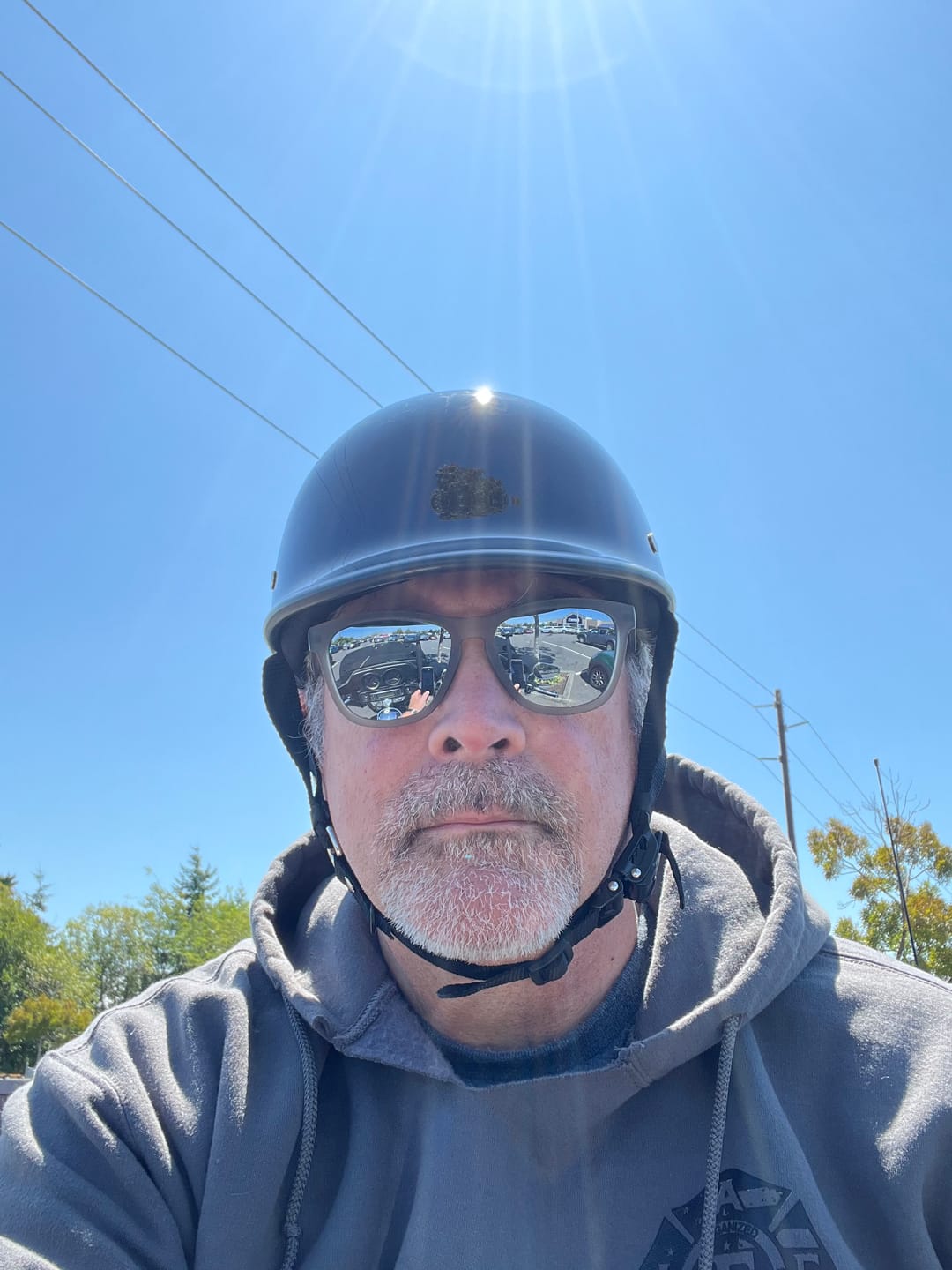 Customer photo review of World's Smallest & Lightest DOT Open Face Polo Helmet- Gloss Black