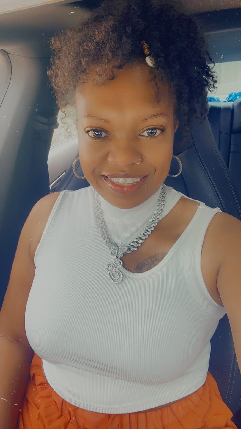 Customer photo review of LUXIIVA® FROSTED ICED OUT CUSTOM NAME PENDANT - CLASSIC BAIL