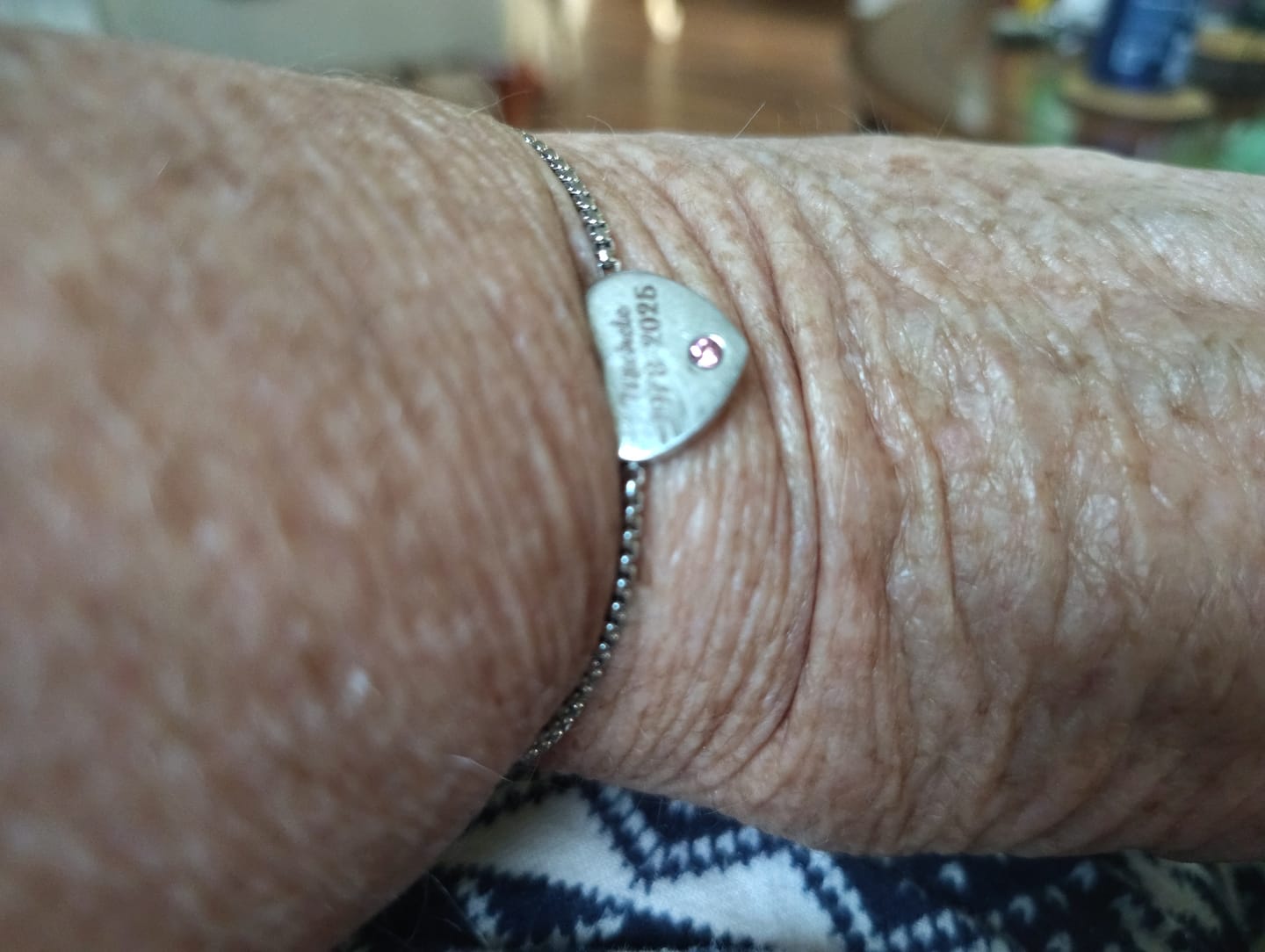 Customer photo review of Memorial Custom with Name Date Birthstone Personalized Bracelet