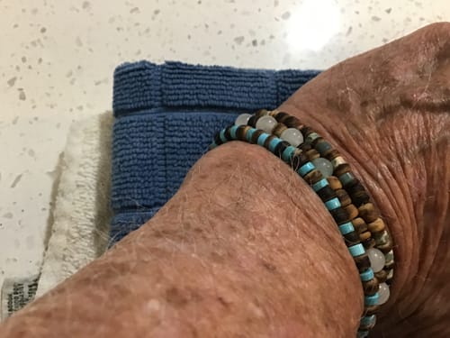 Customer photo review of Colorful Surfer Style Stacking Bracelets Buddha Lucky Mala Beads Bracelets