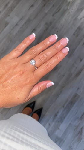 Customer photo review of Nebulous 14K White Gold Plated Moissanite Engagement Ring