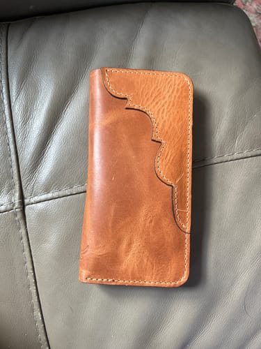 Customer photo review of Western Long Wallet - Saddle Tan