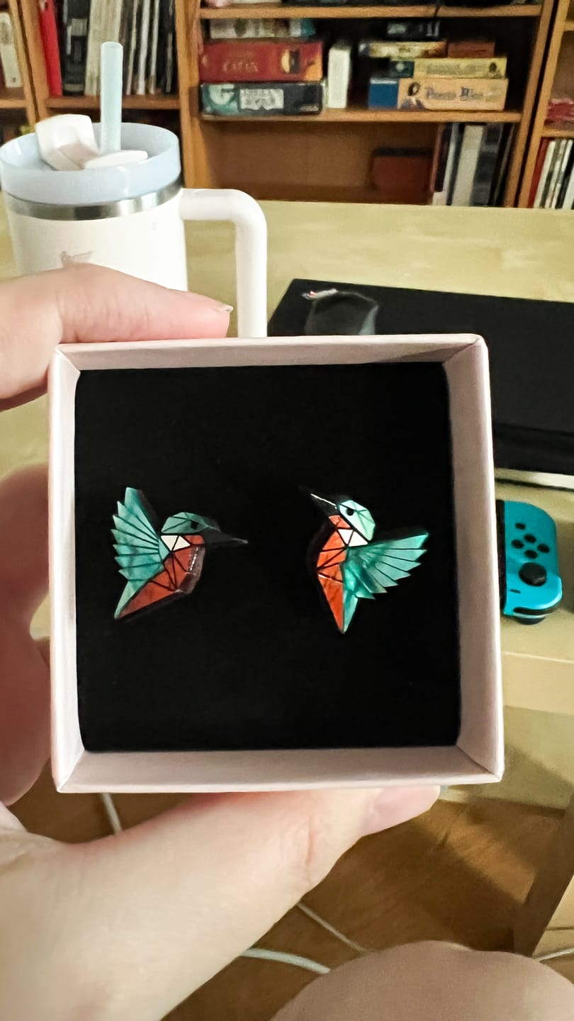 Customer photo review of Kingfisher Studs