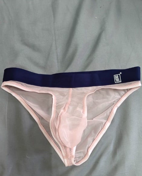 Customer photo review of Men's Ultra Thin Ice Silk See-through Briefs