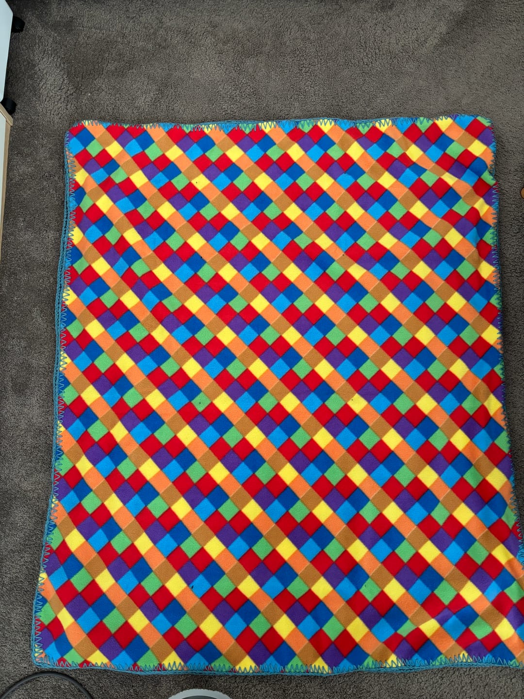 Customer photo review of Multicoloured Squares Anti Pill Polar Fleece Fabric