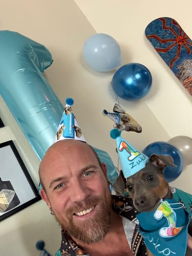 Customer photo review of Personalized Dog Party Pack