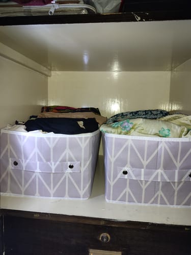 Customer photo review of Large Clothes Organizer Pack of Two - Lilac (Available in 3 colors)