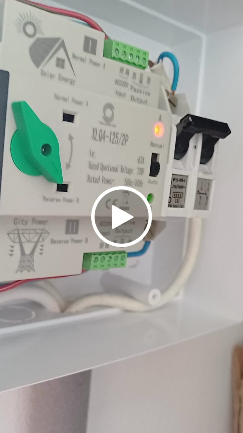 Customer video review of Comutator de transfer automat monofazat pentru panouri fotovoltaice 230V 63A ATS