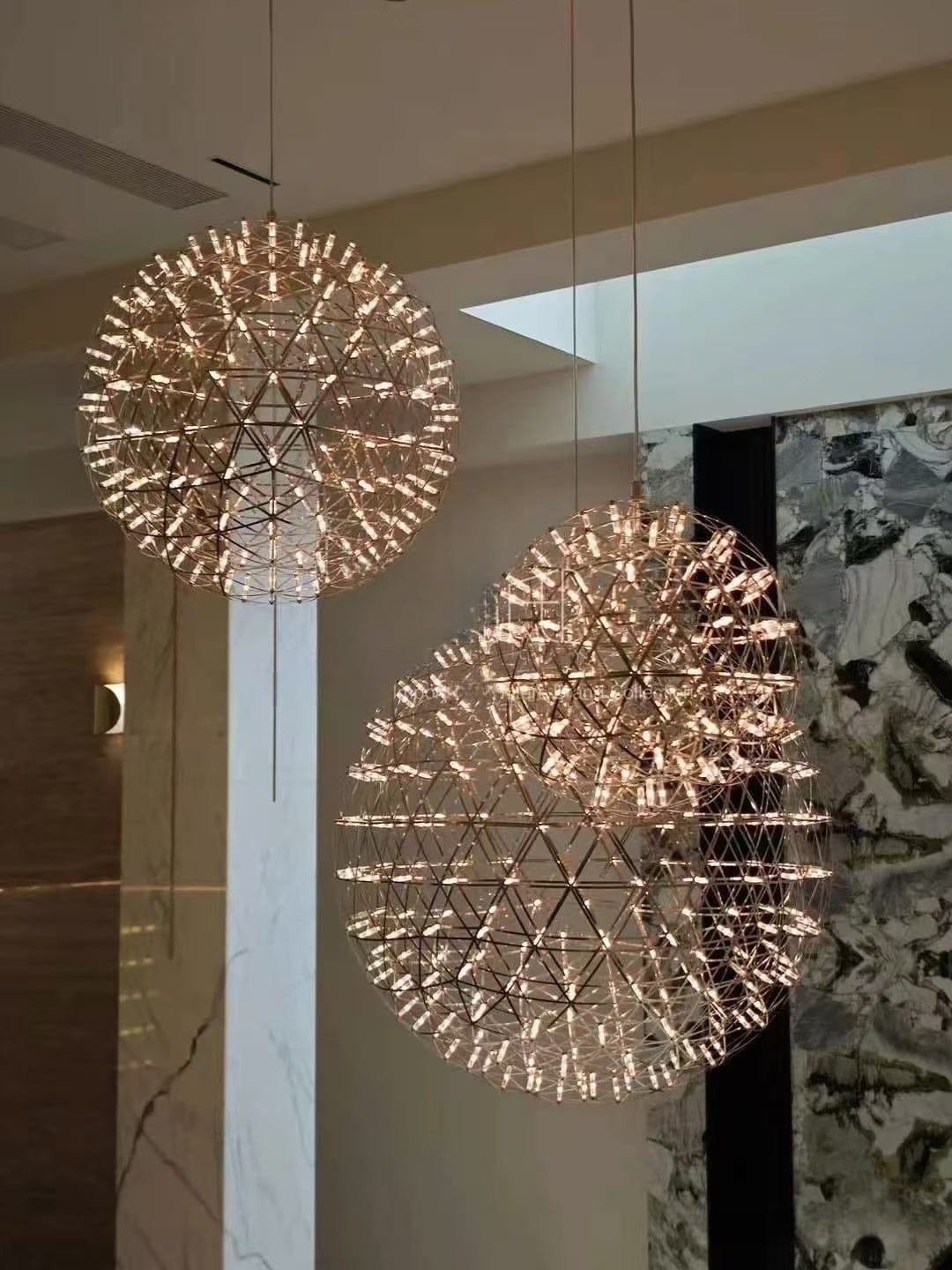 Customer photo review of Sparkling Raimond LED Sphere Pendant Light