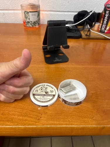 Customer photo review of Coffee Break Caffeine Pouches