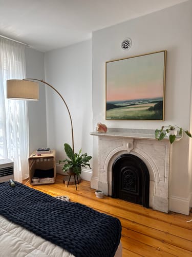 Customer photo review of Evening Hues Abstract Canvas Art