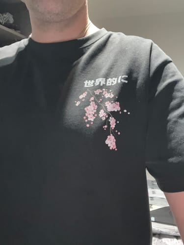 Customer photo review of Cherry Blossom Back T-Shirt