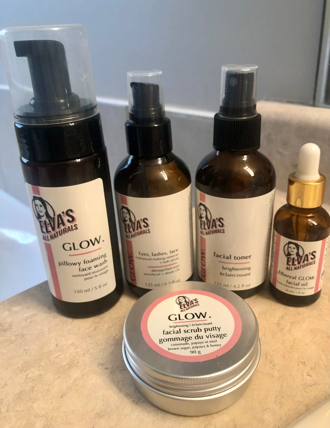 Customer photo review of GLOW. Pillowy Foaming Face Wash