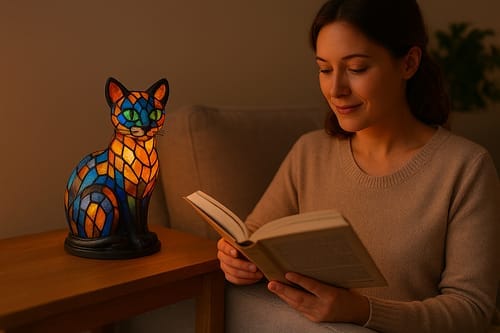 Customer photo review of Lumikat – handgemaakte lichtgevende lamp die harten laat stralen