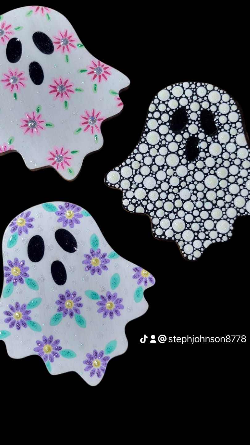 Customer photo review of Unfinished Sheet Ghost Shape | Halloween Craft Cutout | up to 46" DIY