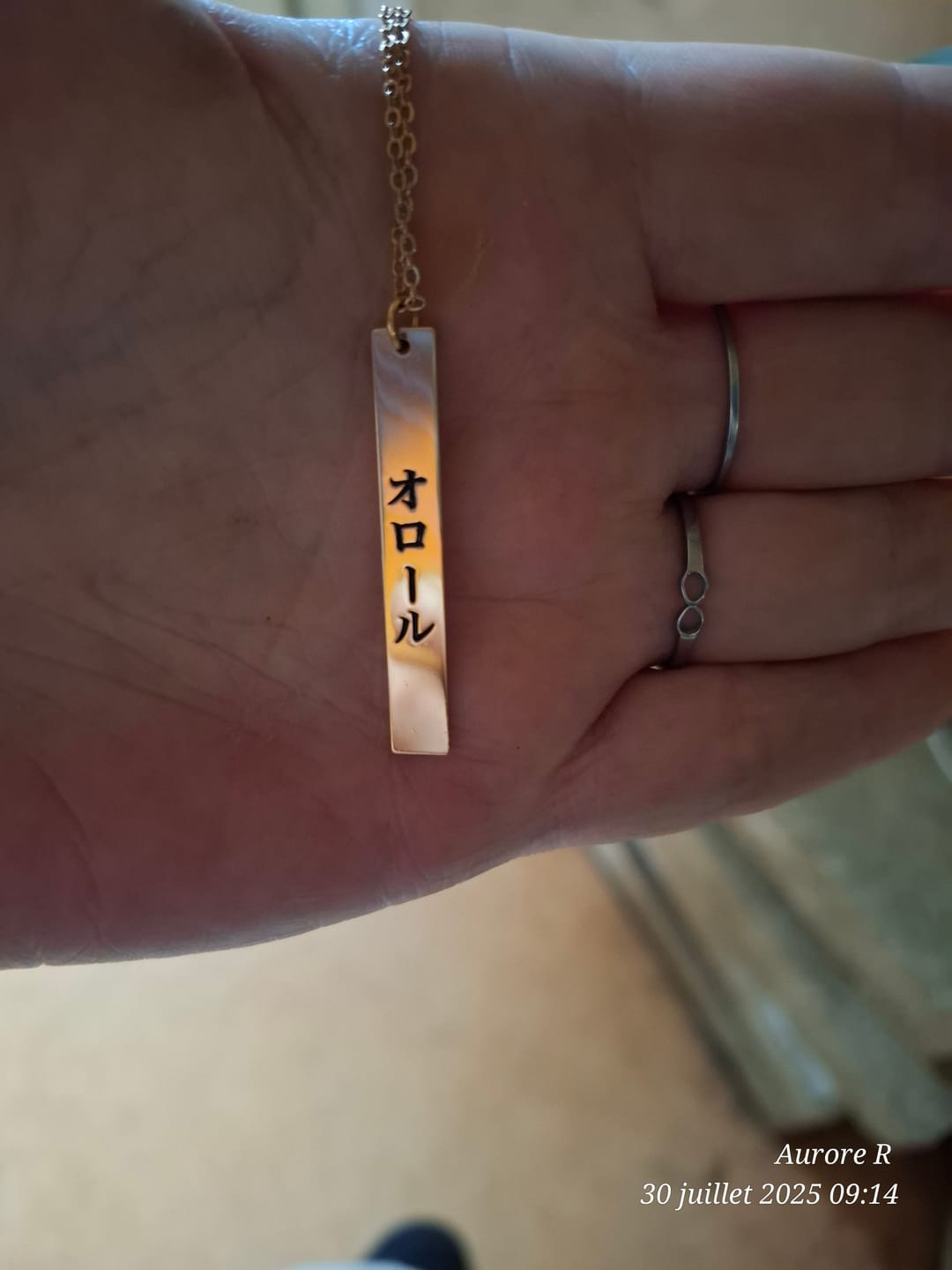 Customer photo review of Collier Japonais Personnalisé