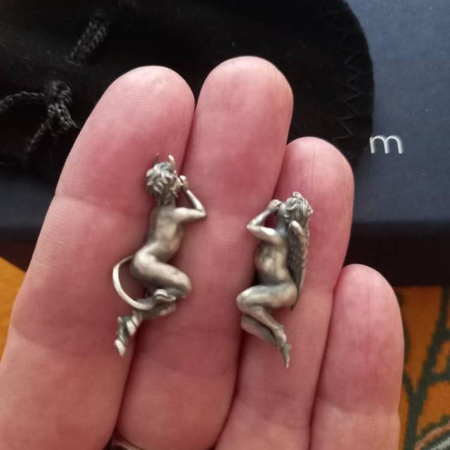Customer photo review of Angel and Devil Whispering Earrings